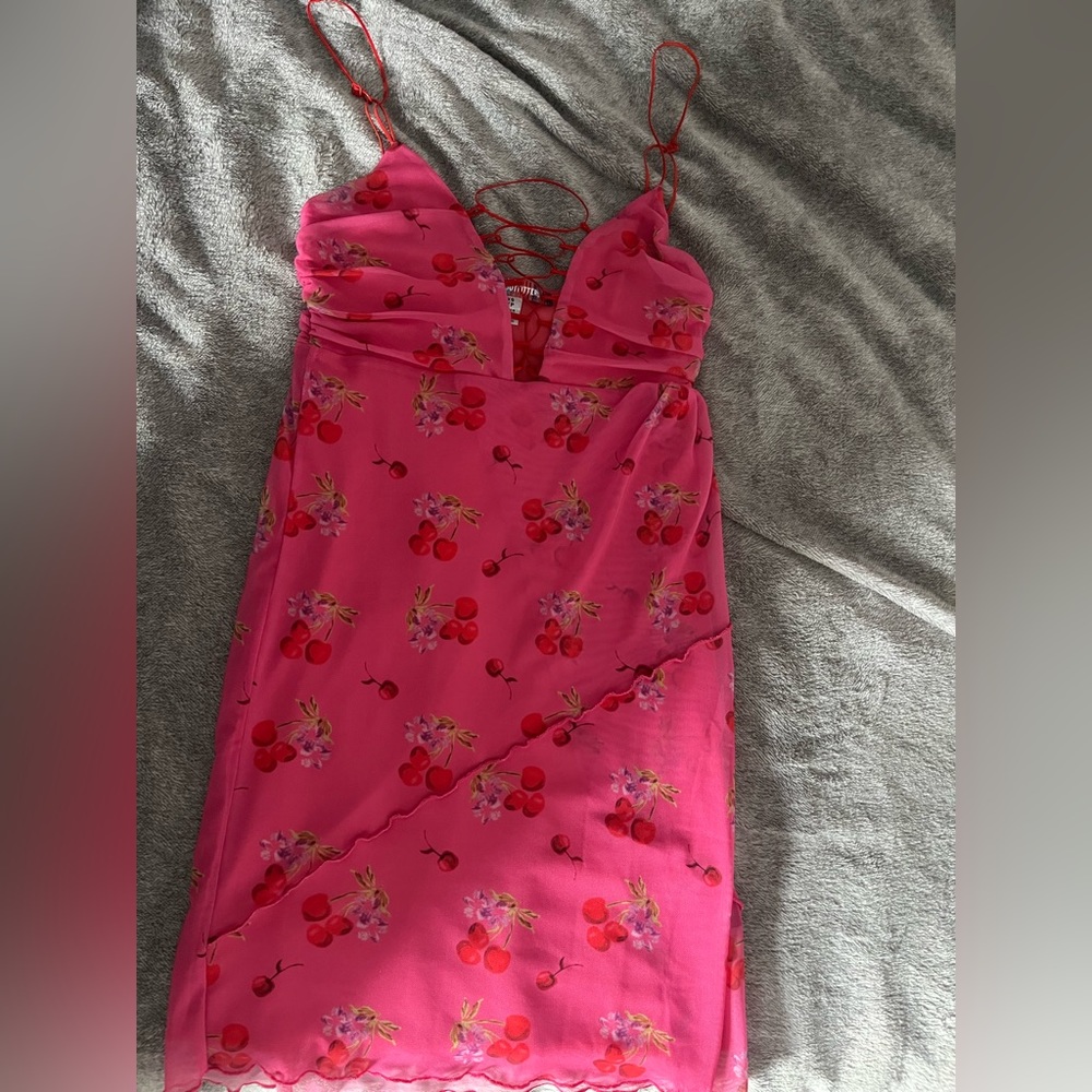 urban outfitters cherry slip dress